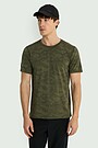 Jacquard knit synthetic T-shirt 1 | Dark green | Audimas