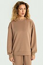 Crewneck sweatshirt with lyocell 1 | BROWN | Audimas