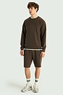 Crewneck sweatshirt with lyocell 4 | BROWN | Audimas