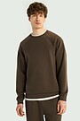 Crewneck sweatshirt with lyocell 1 | BROWN | Audimas