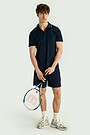 Synthetic pique polo T-shirts 1 | Dark blue | Audimas