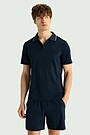 Synthetic pique polo T-shirts 2 | Dark blue | Audimas