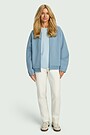 Cotton pique full-zip bomber jacket 5 | BLUE | Audimas