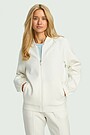 Cotton pique full-zip bomber jacket 1 | WHITE | Audimas