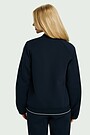 Cotton pique full-zip bomber jacket 2 | Dark blue | Audimas