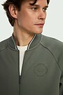 Cotton pique full-zip bomber jacket 3 | GREEN | Audimas