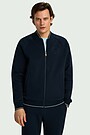 Cotton pique full-zip bomber jacket 1 | Dark blue | Audimas