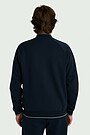 Cotton pique full-zip bomber jacket 2 | Dark blue | Audimas