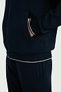 Cotton pique full-zip bomber jacket 4 | Dark blue | Audimas