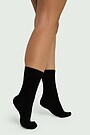 Crew length viscose fiber socks 4 | BLACK | Audimas