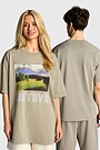Short sleeves cotton T-shirt "Trees" 1 | GREEN | Audimas