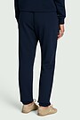 Tapered cotton French terry sweatpants 3 | Dark blue | Audimas