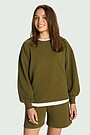 Textured crewneck sweatshirt 1 | CHAKI | Audimas