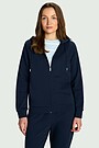 Cotton French terry full-zip hoodie 1 | Dark blue | Audimas