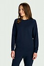 Cotton French terry crewneck sweatshirt 1 | Dark blue | Audimas