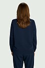 Cotton French terry crewneck sweatshirt 2 | Dark blue | Audimas