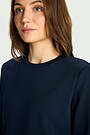 Cotton French terry crewneck sweatshirt 3 | Dark blue | Audimas
