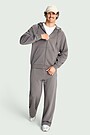 Full-zip cotton hoodie 5 | GREY | Audimas
