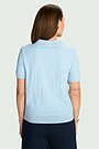 Textured cotton polo T-shirt 2 | BLUE | Audimas