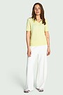 Textured cotton polo T-shirt 4 | YELLOW | Audimas