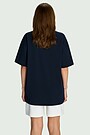 Oversized short sleeve cotton T-shirt 4 | Dark blue | Audimas