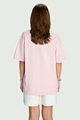 Oversized short sleeve cotton T-shirt 3 | PINK | Audimas