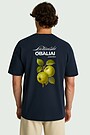 Short sleeves cotton T-shirt "Apples" 2 | Dark blue | Audimas