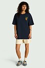 Short sleeves cotton T-shirt "Groundcherry" 4 | Dark blue | Audimas