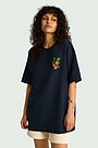 Short sleeves cotton T-shirt "Groundcherry" 2 | Dark blue | Audimas