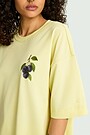 Short sleeves cotton T-shirt "Plums" 4 | YELLOW | Audimas