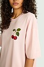 Short sleeves cotton T-shirt "Cherry" 4 | PINK | Audimas