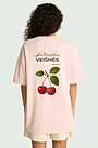 Short sleeves cotton T-shirt "Cherry" 3 | PINK | Audimas