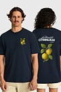 Short sleeves cotton T-shirt "Quinces" 1 | Dark blue | Audimas