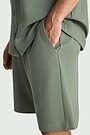 Textured cotton sweatshorts 4 | GREEN | Audimas