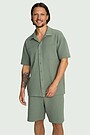 Textured cotton shirt 1 | GREEN | Audimas