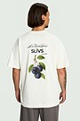 Short sleeves cotton T-shirt "Plums" 2 | Cream | Audimas