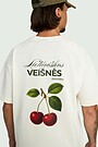 Short sleeves cotton T-shirt "Cherry" 4 | Cream | Audimas