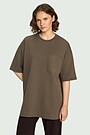 Oversized cotton T-shirt 4 | BROWN | Audimas