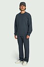 Straight fit cotton pique sweatpants 1 | BLUE | Audimas