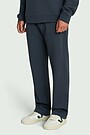 Straight fit cotton pique sweatpants 5 | BLUE | Audimas