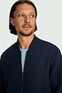 Cotton interlock bomber jacket 3 | Dark blue | Audimas