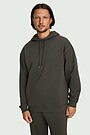 Cotton French terry hoodie 1 | Dark brown | Audimas