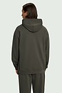 Cotton French terry hoodie 2 | Dark brown | Audimas