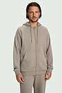 Cotton French terry full-zip hoodie 1 | beige | Audimas