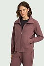 Cotton pique full-zip jacket 1 | PINK | Audimas