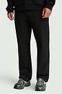 Straight fit cotton pique sweatpants 2 | BLACK | Audimas