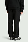 Straight fit cotton pique sweatpants 3 | BLACK | Audimas