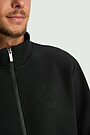 Cotton pique full-zip jacket 3 | BLACK | Audimas