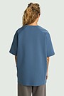 Oversized cotton interlock T-shirt 4 | BLUE | Audimas
