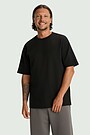 Oversized cotton interlock T-shirt 5 | BLACK | Audimas
